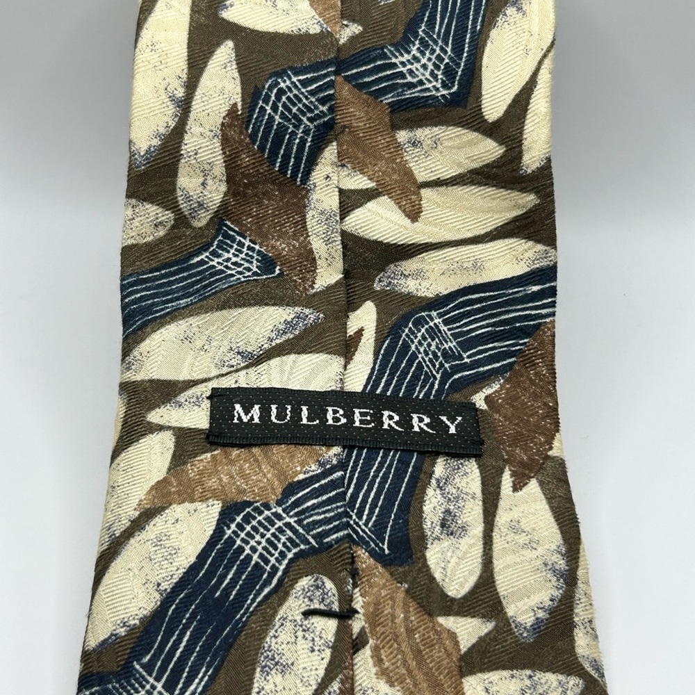 Mulberry Abstract Leaf Pattern Tie - image 1